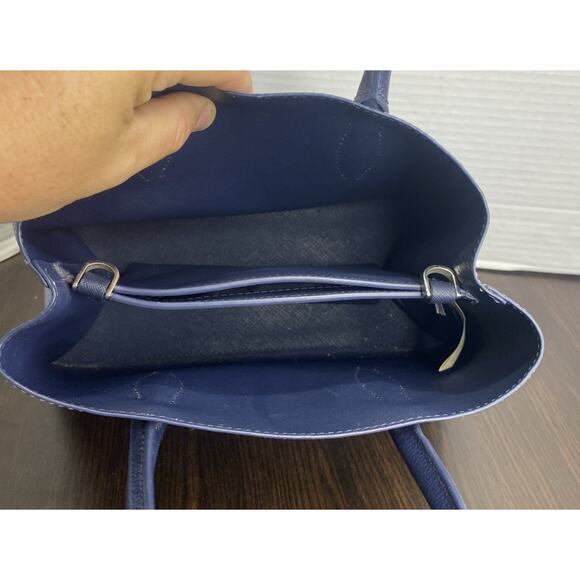 Kate Spade Satchel Refined Grain Leather Small Top Zip Handbag (Blue) - Picture 13 of 13